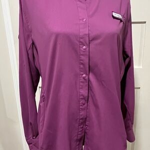Columbia Women's Purple Button-Up Top extra large